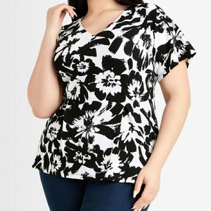 Ashley Stewart Floral Print Blouse
